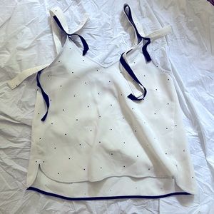 Polka dot tank blouse with ties
